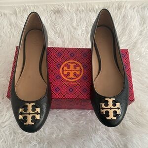 Tory Burch Black Leather Flats